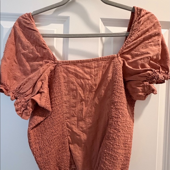 BP Orange Crop Top with Puffy Sleeves - Picture 2 of 5